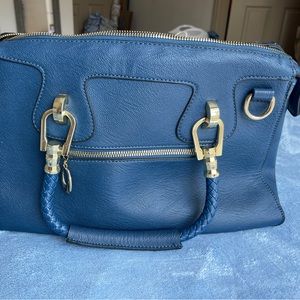 MG Collection Navy Shoulder Purse